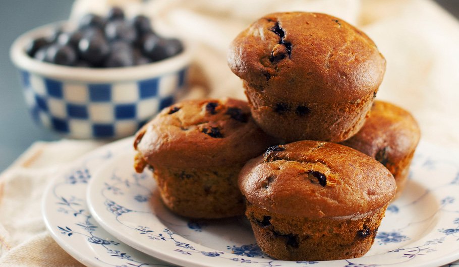Muffin ai mirtilli, ricetta vegana, scuola di cucina LUMEN